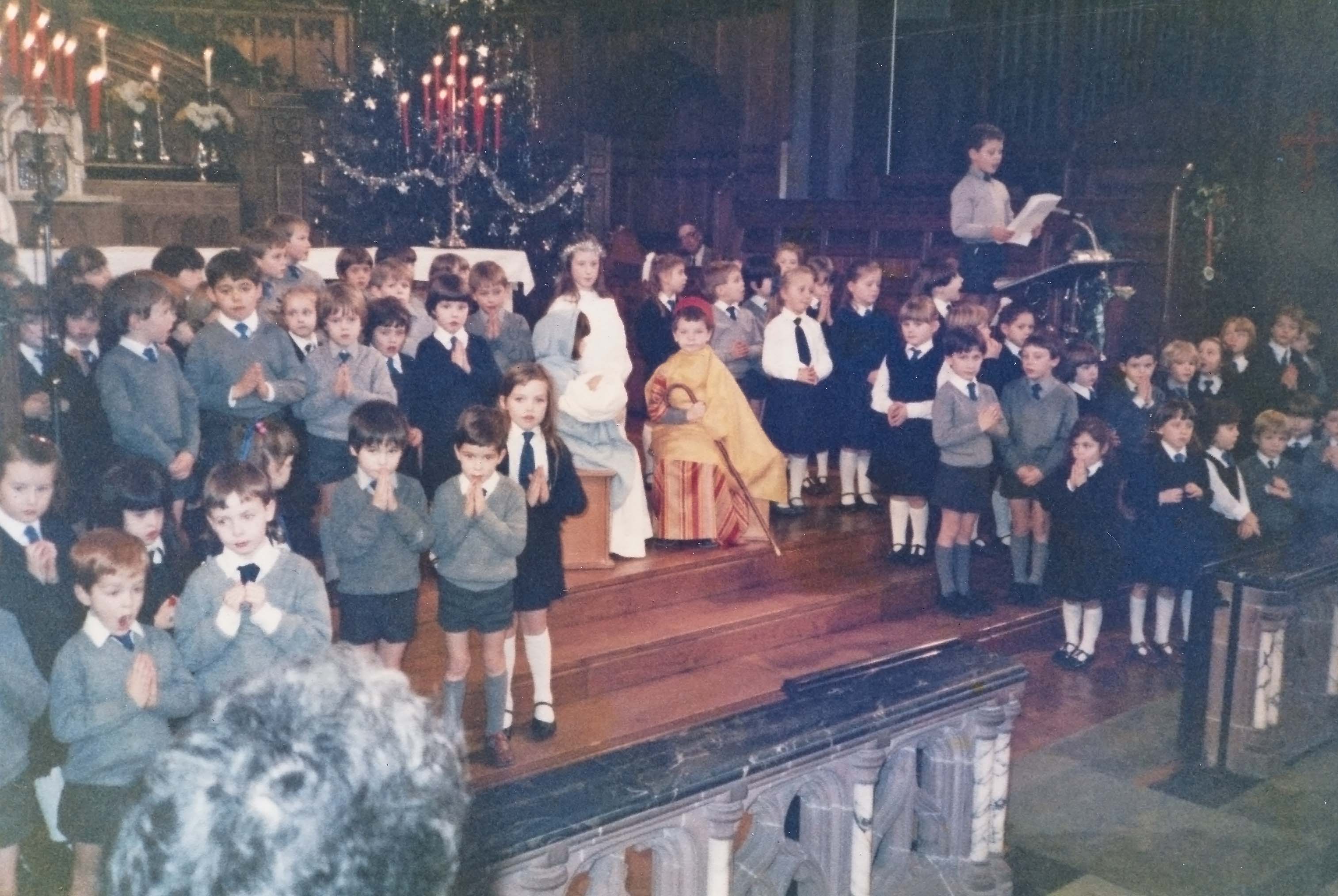 Primary schoolchildren at Christmas