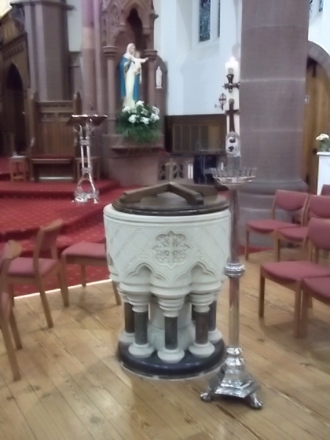 The font and the Paschal Candle