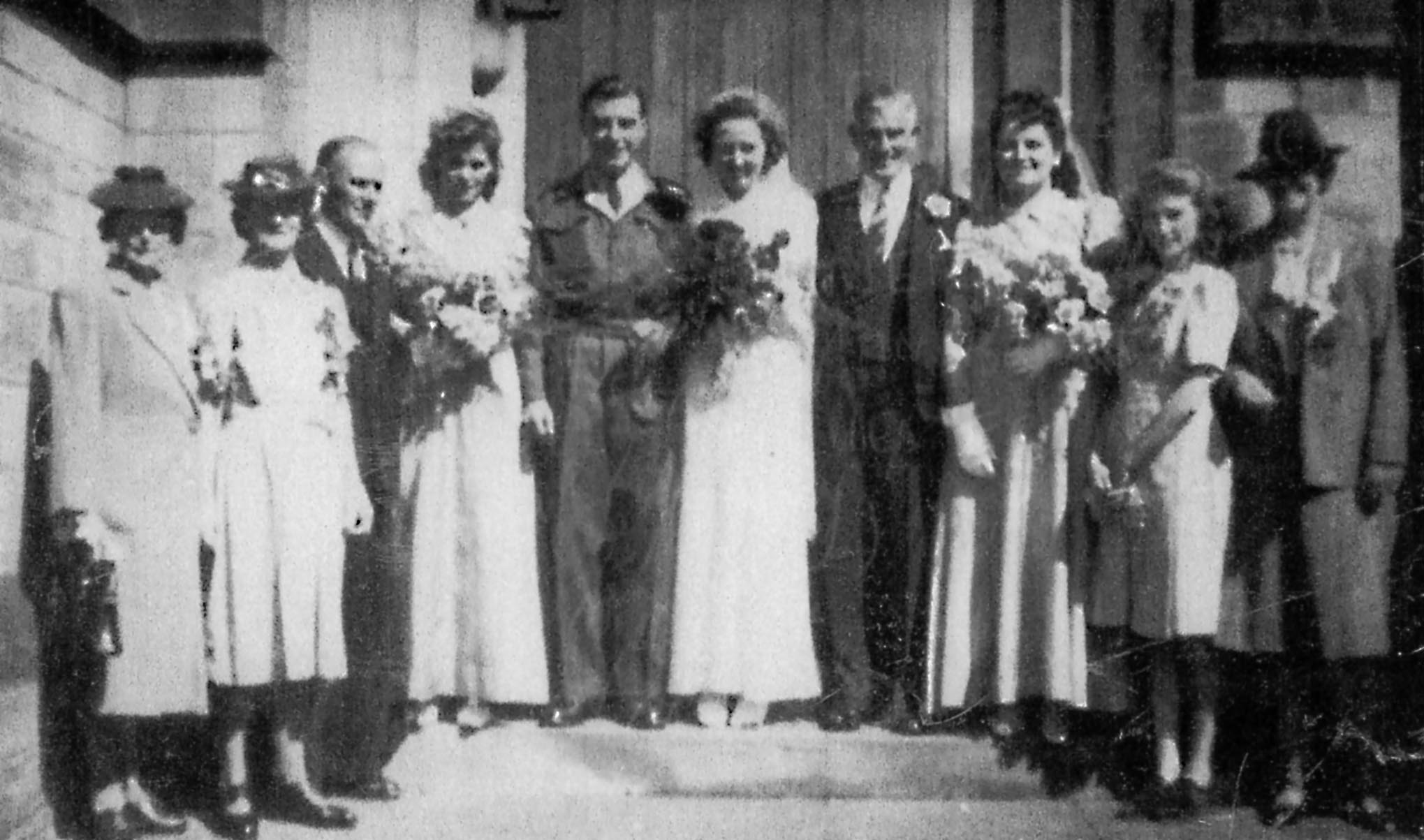 [Wedding Party outside Church]