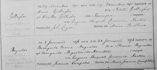 [Manuscript entries in baptism register]